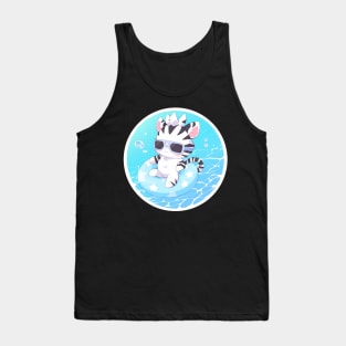 Zebra on an inflatable ring Tank Top